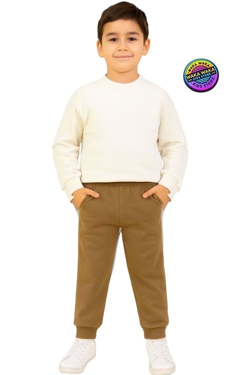 Unisex Çocuk Basic Renkli Eşofman Altı Pamuklu Rahat Kesim Jogger Model