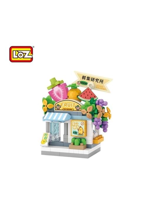 Sevimli Meyve Dükkanı Mini Mikro Blok Yapım Seti (6+ Yaş) - Mavi - 3-14 YAŞ