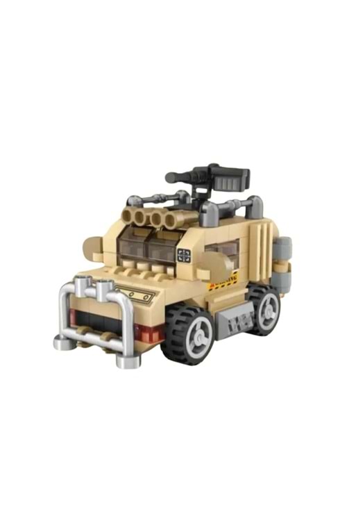 Askeri Araç Mini Mikro Blok Yapım Seti (6+ Yaş) - Mavi - 3-14 YAŞ