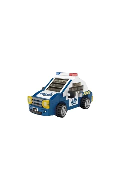 Polis Arabası Mini Mikro Blok Yapım Seti (6+ Yaş) - Mavi - 3-14 YAŞ