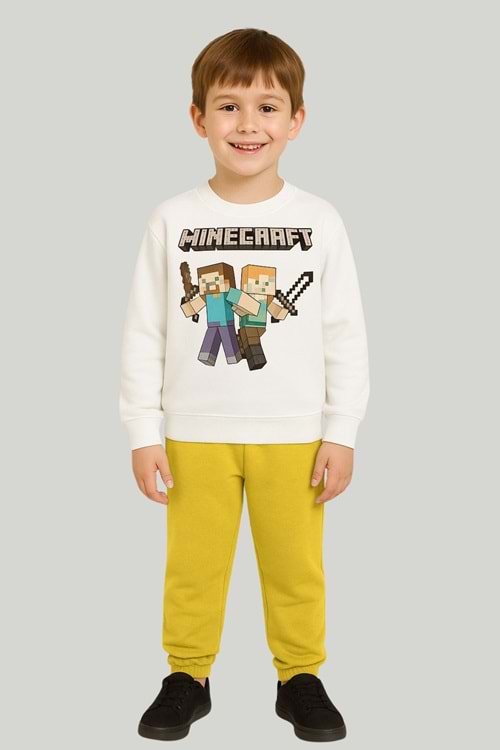 Minecraft Baskılı Erkek Çocuk Eşofman Takımı