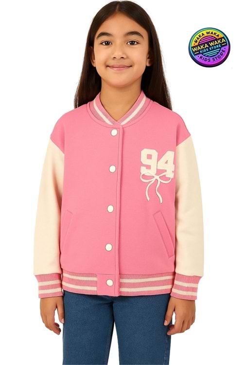 Kız Çocuk 94 Nakışlı Strong Girls Club Kolej Hırka