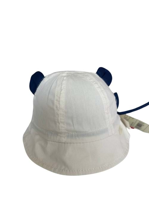 Bej Kulaklıklı Bağcıklı Bebek Şapka
