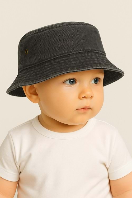 Yıkamalı Unisex Bebek Bucket Şapka