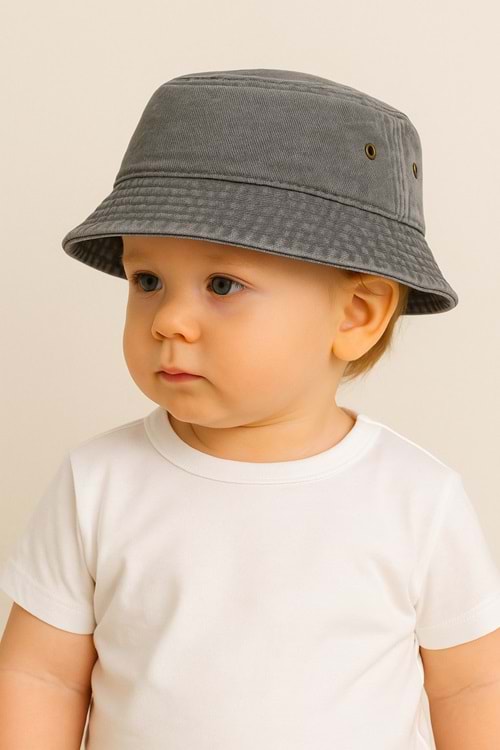 Yıkamalı Unisex Bebek Bucket Şapka