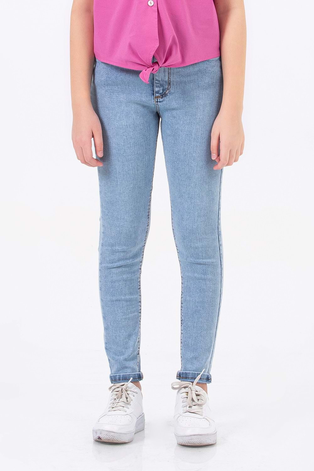 Açık Mavi Skinny Fit Kız Çocuk Kot Pantolon