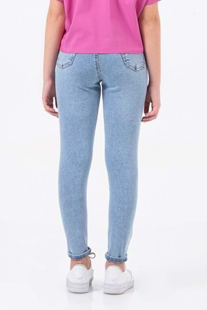 Açık Mavi Skinny Fit Kız Çocuk Kot Pantolon