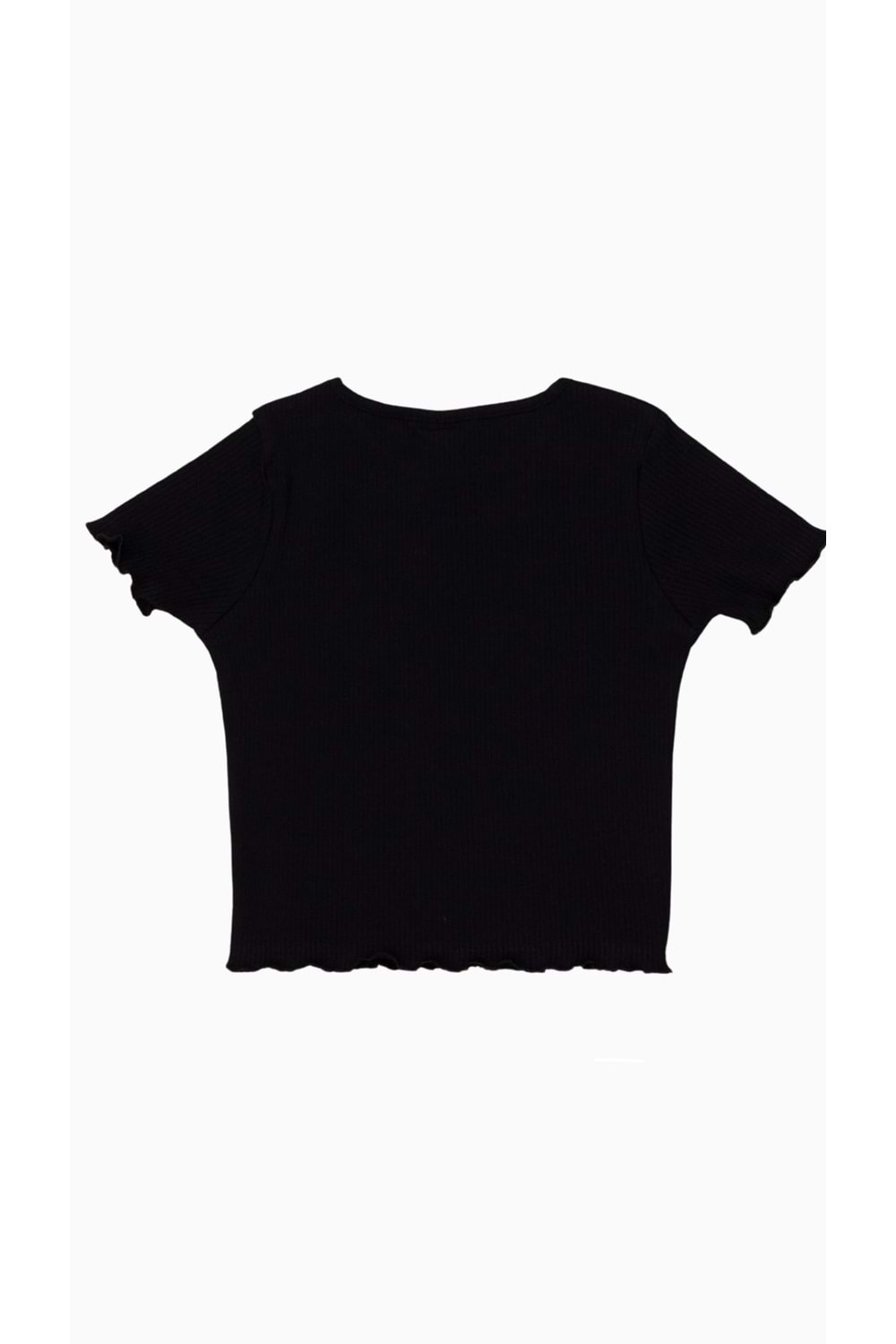 Kiraz Baskılı T-Shirt Önden Yırtmaçlı Şort Etek Crop Kot Ceketli Kız Çocuk Takım