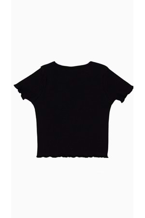 Kiraz Baskılı T-Shirt Önden Yırtmaçlı Şort Etek Crop Kot Ceketli Kız Çocuk Takım