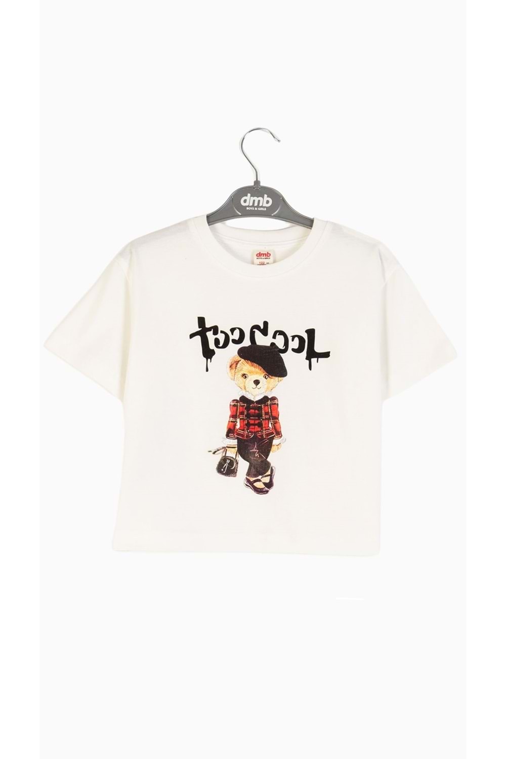 Ayıcık Baskılı T-Shirt Kot Şort Etekli Kız Çocuk Takım