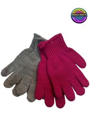 Unisex Çocuk Triko Eldiven 2’li Set – Sıcak Tutucu, Esnek Kışlık Eldiven