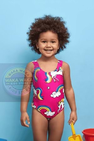 Hopi Kids Çocuk Kız Mayo Uni - Pembe - 4-5 YAŞ