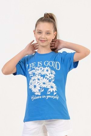 Çocuk Kız Tek Tişört D Hopi Kids - Saks - 9-10 YAŞ