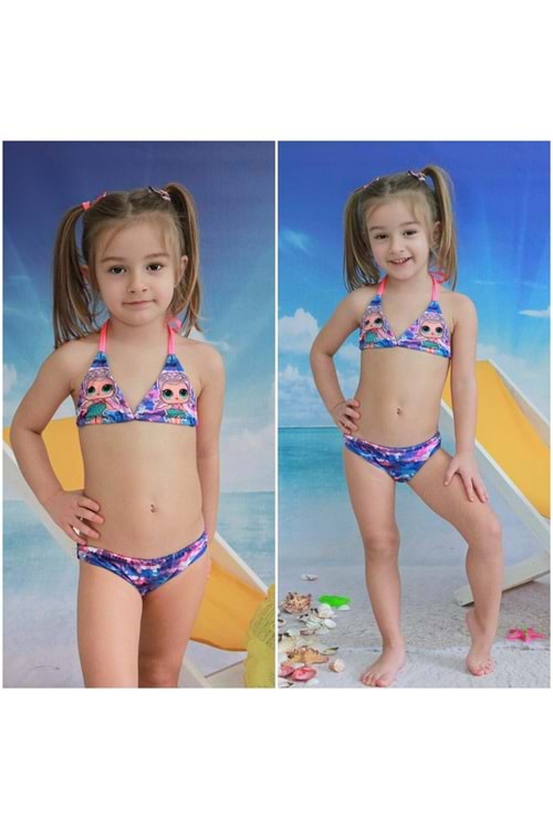 Hopi Kids Çocuk Kız Bikini Lol - Mor - 10 YAŞ