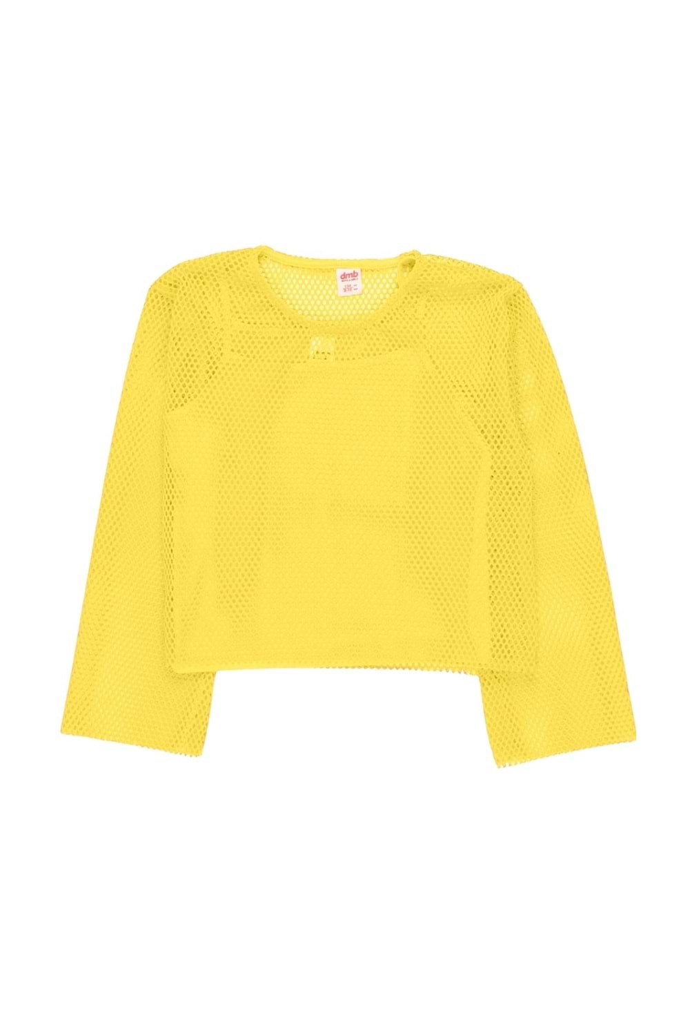 İçi Askılı File Kız 2li Bluz - Sarı - 10-11 YAŞ