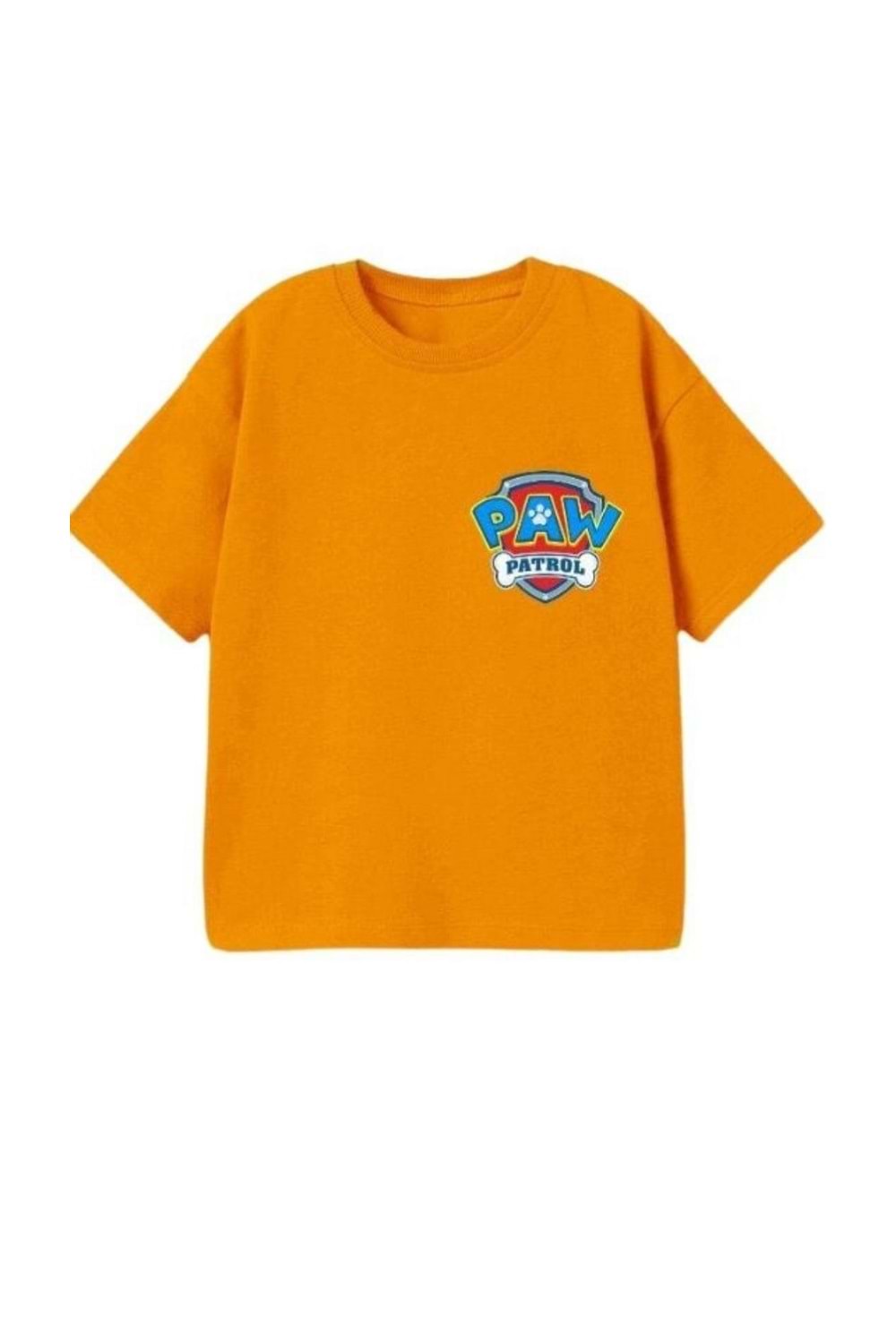 Önü Arkası Paw Patrol Baskılı Bisiklet Yaka Alt Üst Takım - Oranj - 3-4 YAŞ