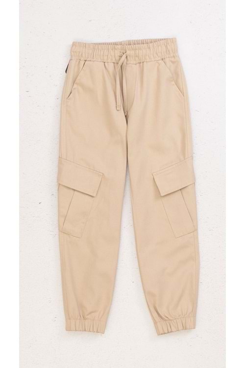 Kargo Cepli Gabardin Erkek Pantolon - Bej - 7-8 YAŞ