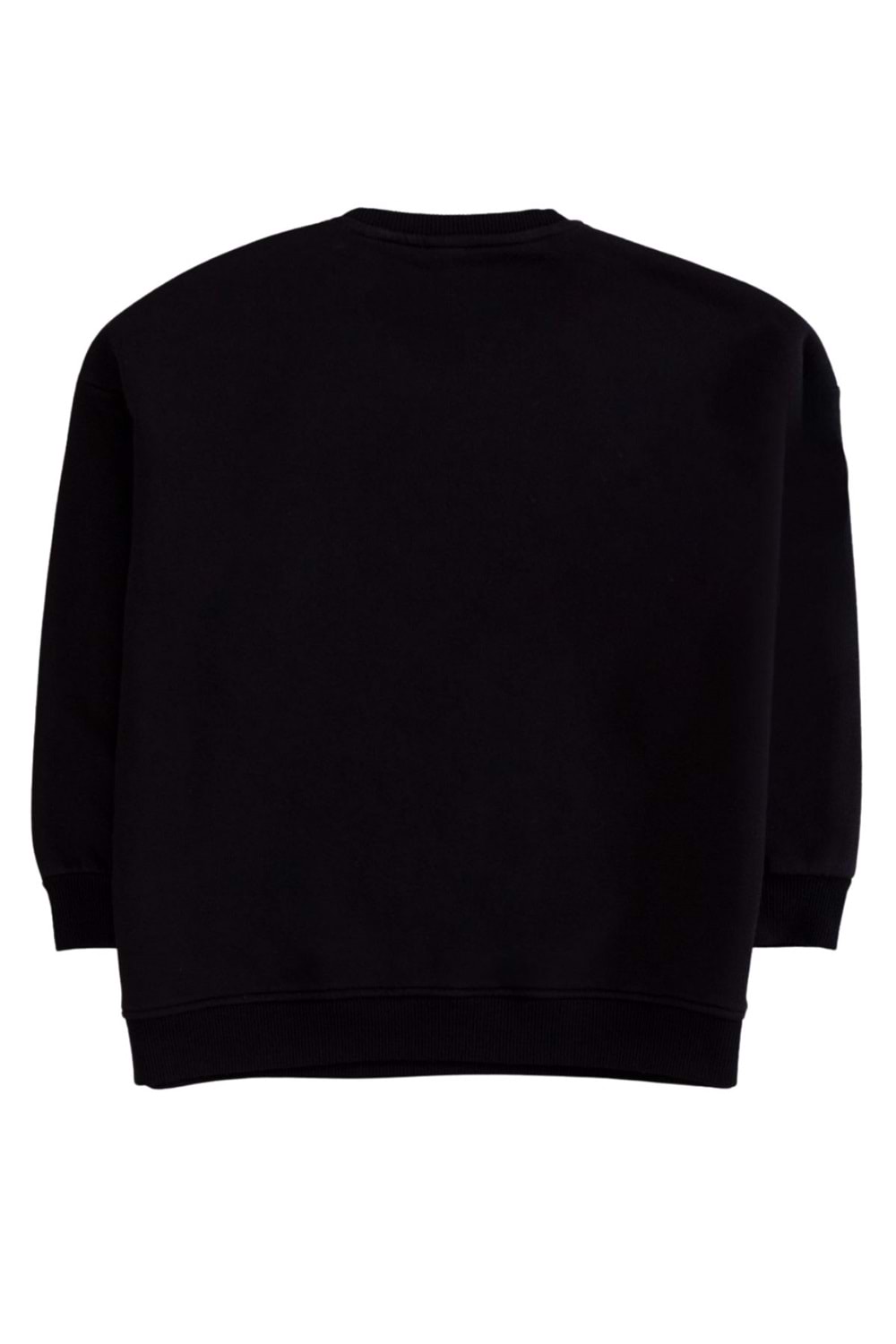 Bisiklet Yaka Önü Baskılı Sweatshirt - Siyah - 13-14 YAŞ