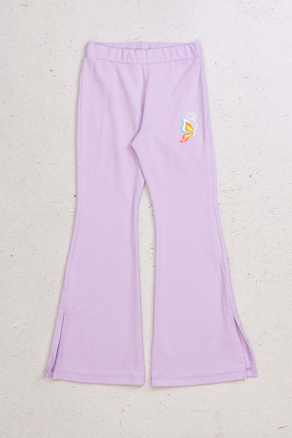 Kelebek Detaylı İspanyol Paça Yırtmaçlı Kız Pantolon - 7-8 YAŞ