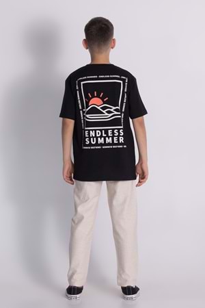 Bisiklet Yaka Summer Baskılı Pantolon Tşört Alt Üst Takım - 9-10 YAŞ