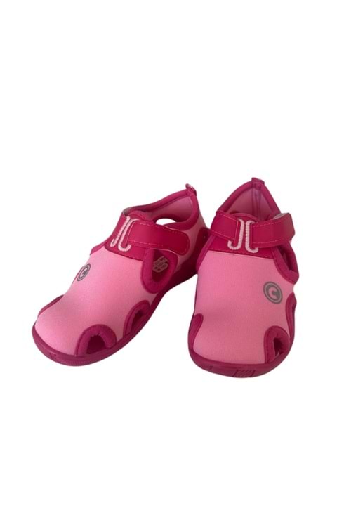 Pembe Cırt Cırtlı Kız Çocuk Bebek Sandalet