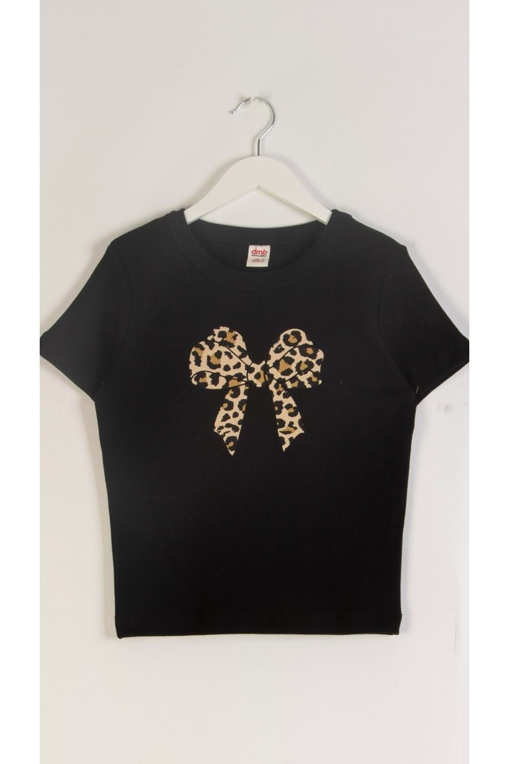 İnce Fitilli Fiyonk Baskılı Kız Çocuk T-Shirt