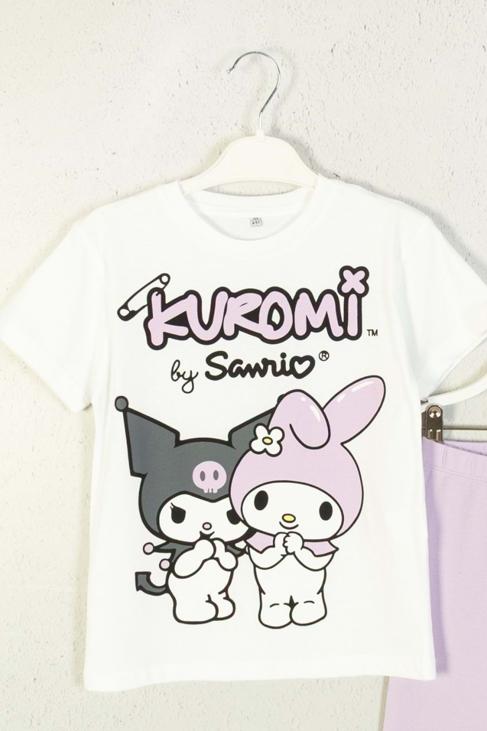 Kuromi ve My Melody Baskılı Kız Çocuk Tişört