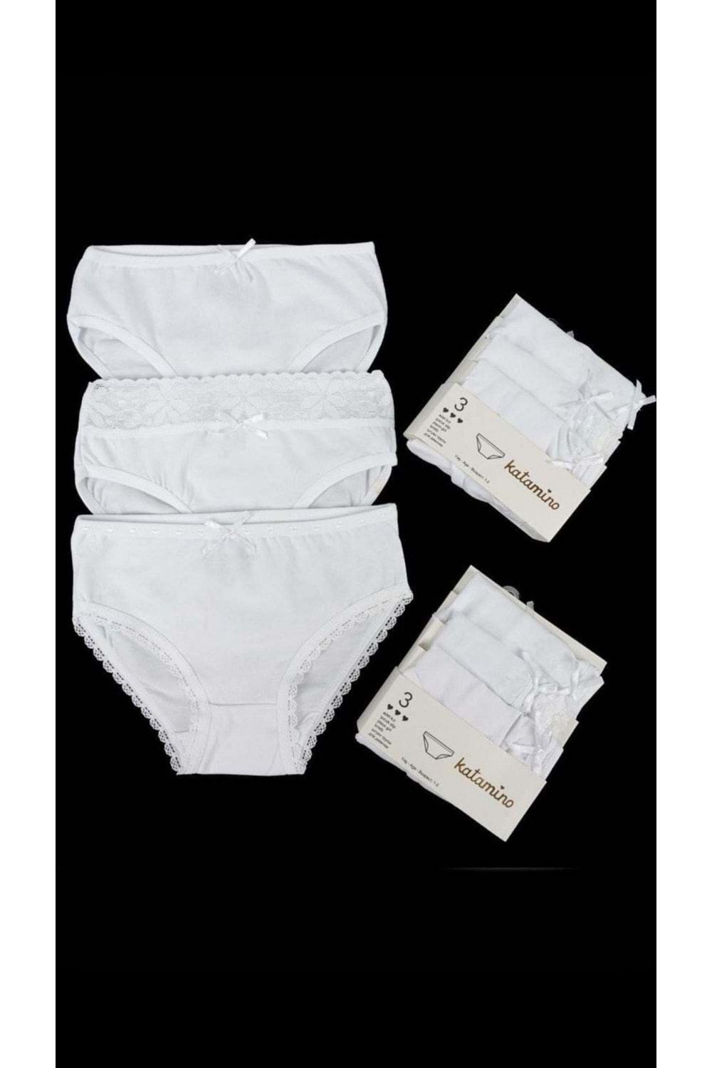 Classic Kız Çocuk Slip 3lü Set - Beyaz