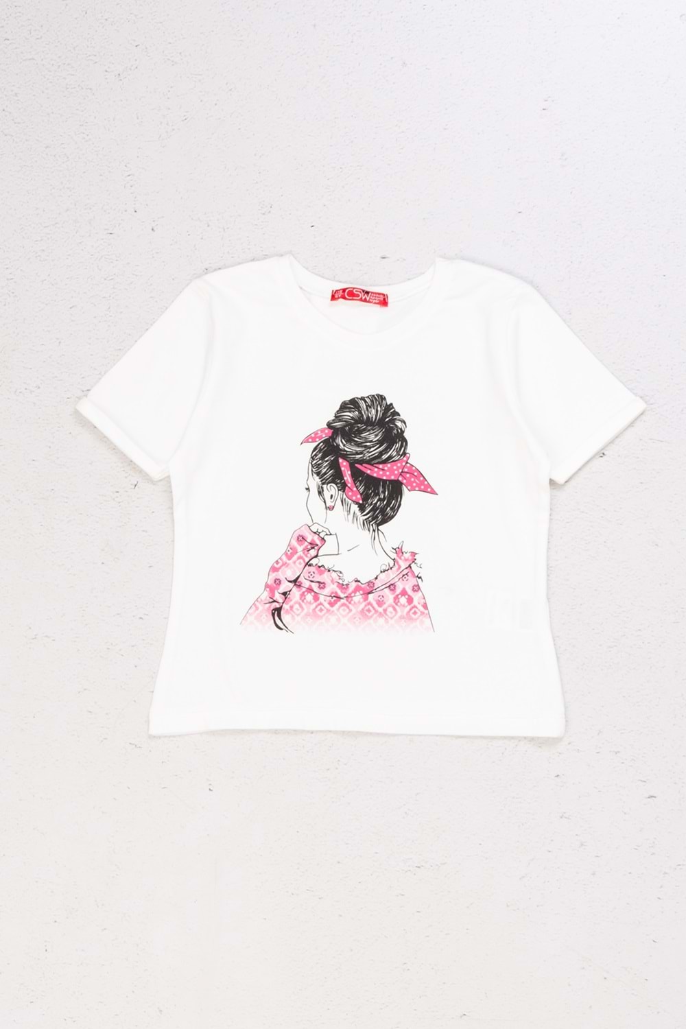 Önü Baskılı Bisiklet Yaka Kız Çocuk T-Shirt - Fuji