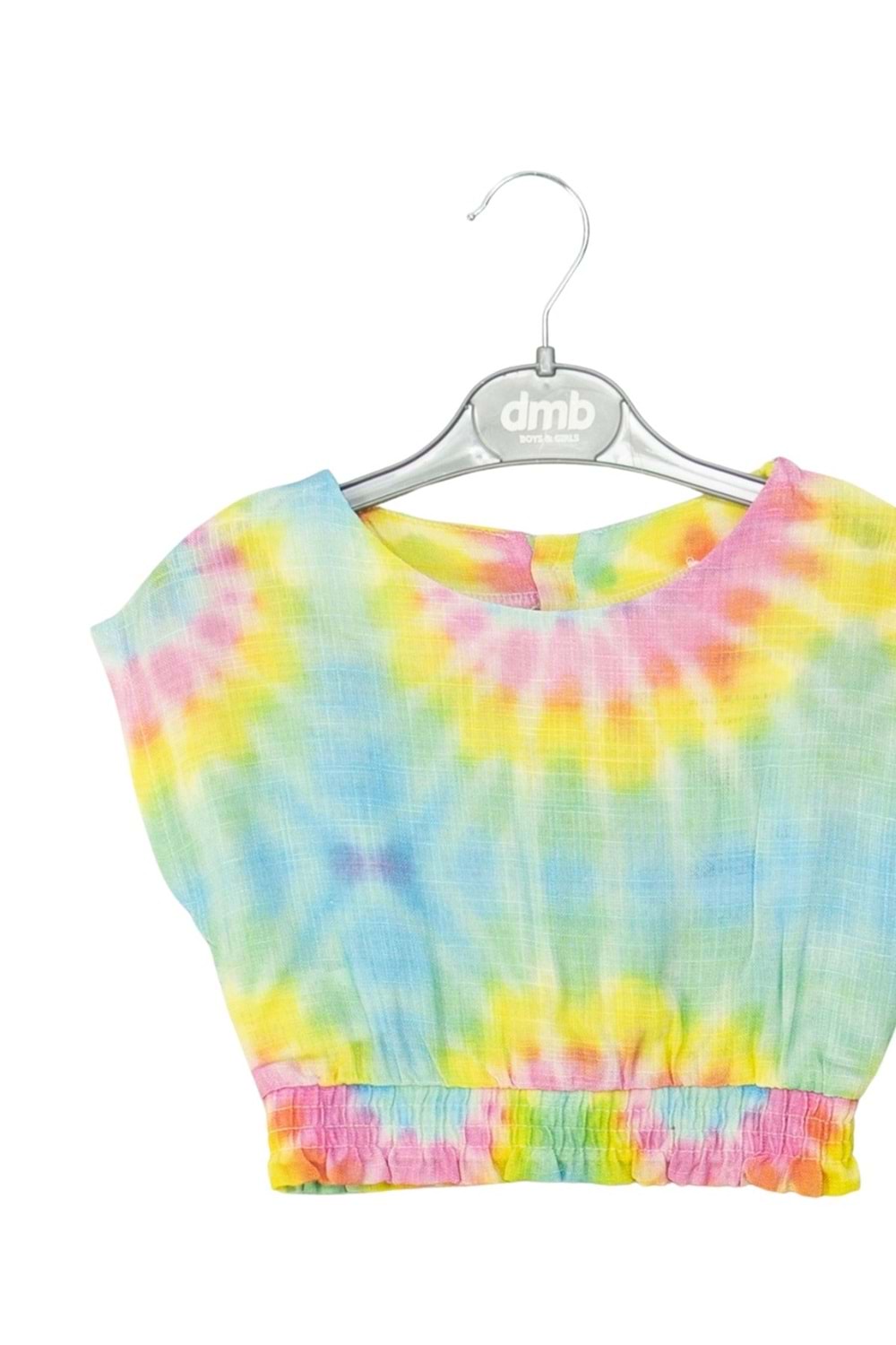 Batik Desenli Crop Top ve Şort Kız Çocuk Takım