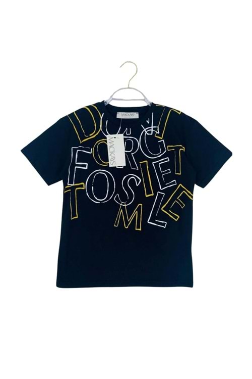 Bisiklet Yaka Harf Baskılı Erkek T-shirt - 9 YAŞ