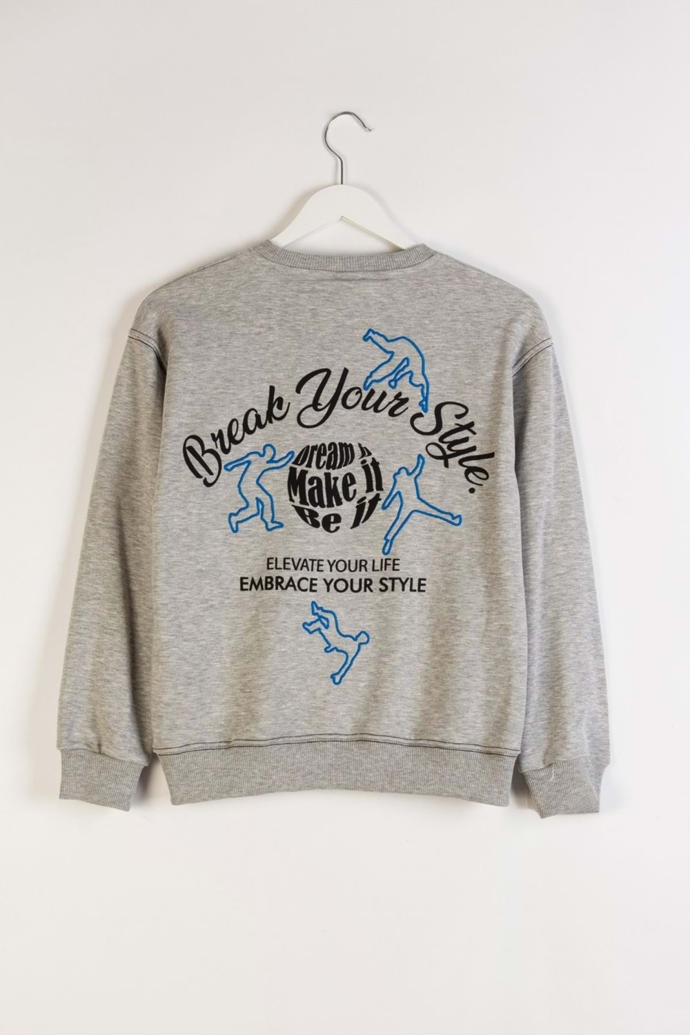 Erkek Çocuk Gri Baskılı Eşofman Takım – Rahat ve Şık Günlük Spor Üst & Alt