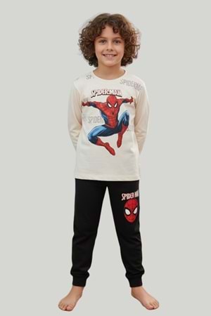 Erkek Çocuk Spiderman Baskılı Pamuk Pijama | Konforlu Kışlık Takım