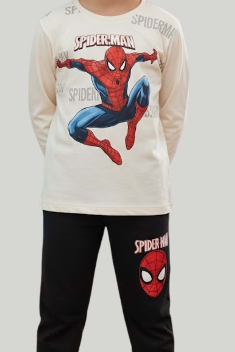 Erkek Çocuk Spiderman Baskılı Pamuk Pijama | Konforlu Kışlık Takım