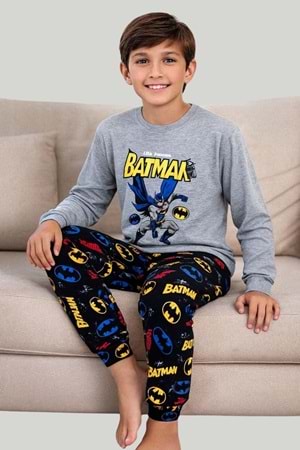 Batman Uzun Kollu Erkek Çocuk Pijama Takımı