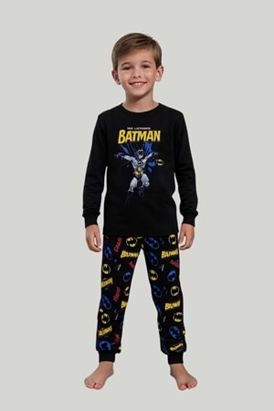Batman Uzun Kollu Erkek Çocuk Pijama Takımı