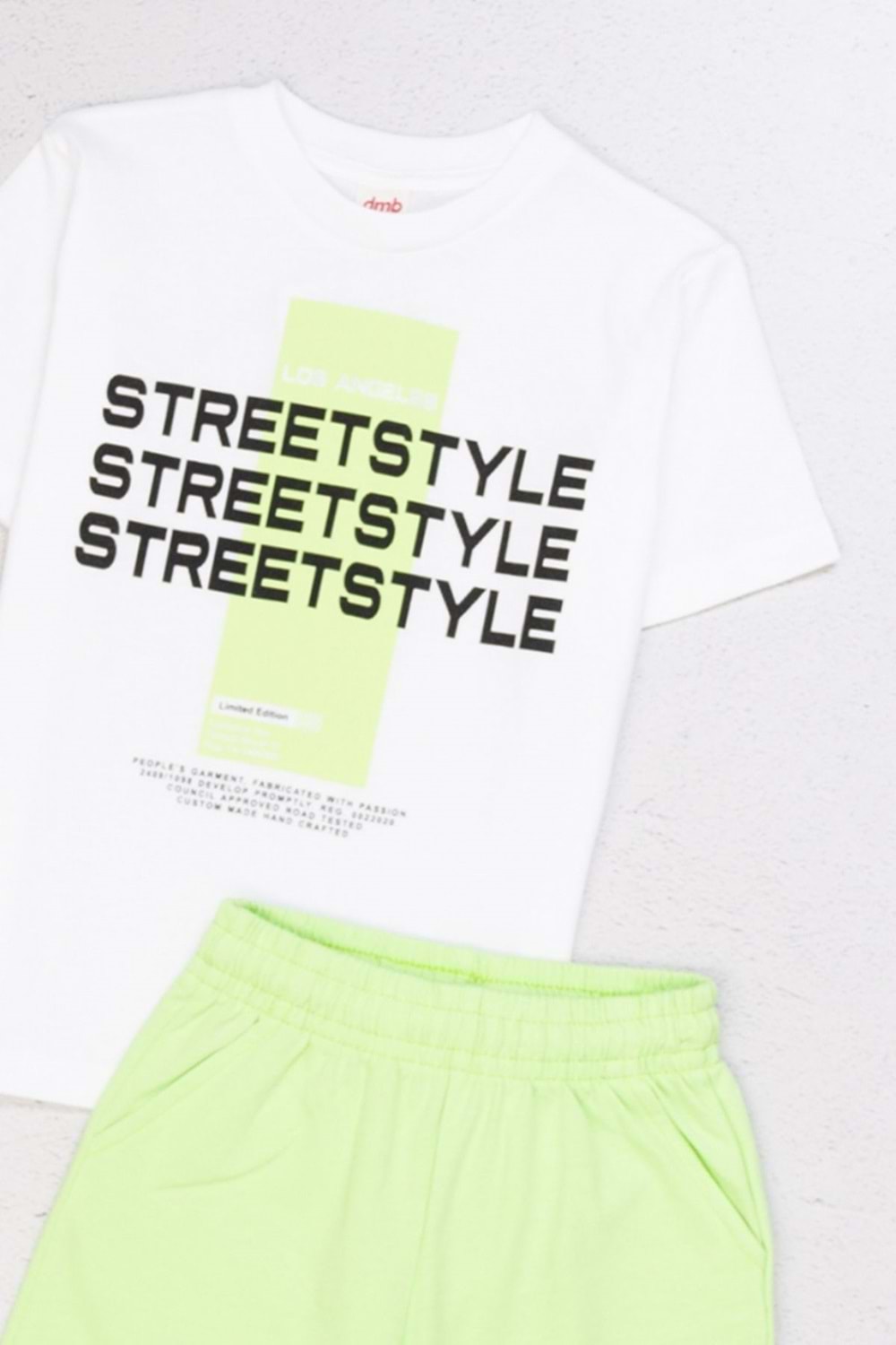 Erkek Çocuk Streetstyle Baskılı Şortlu Takım - 2'li Yazlık Spor Kombin