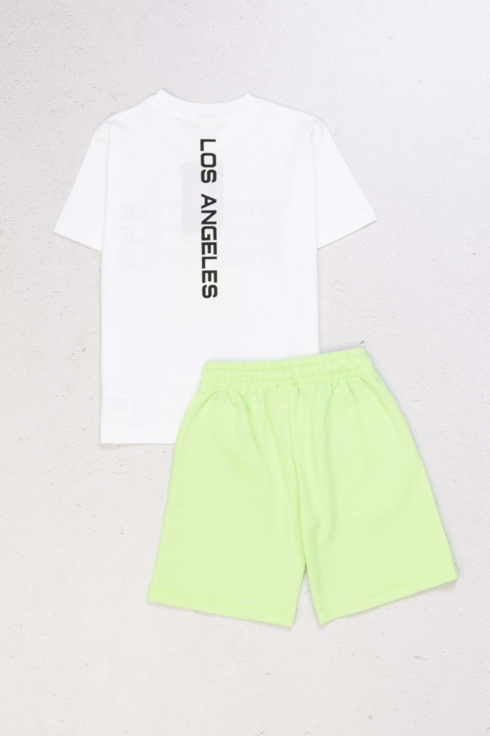 Erkek Çocuk Streetstyle Baskılı Şortlu Takım - 2'li Yazlık Spor Kombin