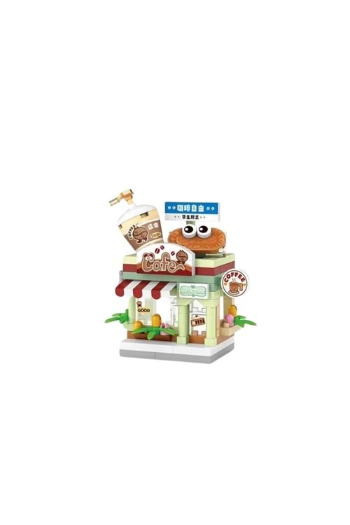 Sevimli Kahve Dükkanı Mini Mikro Blok Yapım Seti (6+ Yaş) - Pembe - 3-14 YAŞ