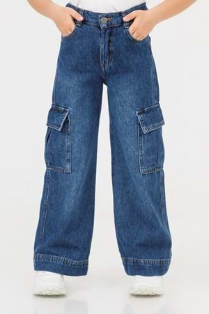 Kargo Pantolon Beli Ayarlanabilen Düğme Kapamalı Kız Çocuk Kargo Pantolon Beli Ayarlanabilen Düğme Kapamalı Kız Çocuk