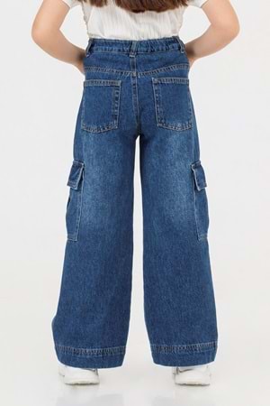 Kargo Pantolon Beli Ayarlanabilen Düğme Kapamalı Kız Çocuk Kargo Pantolon Beli Ayarlanabilen Düğme Kapamalı Kız Çocuk